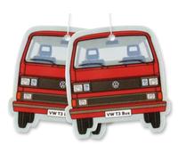 BRISA VW Collection - Volkswagen Air Freshener, Room Freshener, Deodorizer for Cars T3 Bus Vanagon Motif (Vanilla/Red/Set of 2)