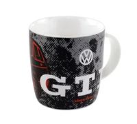 BRISA VW Collection - Volkswagen Ceramic Coffee-Tea-Cappuccino Mug Cup in GTI Golf Design (370 ml/12.5 fl oz/GTI Front/Black)