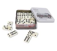 BRISA VW Collection - Volkswagen Domino Set Game in Metal Box with T1 Bus Campervan Motif (Dashboard/Domino/28 Tiles/Multicolor)