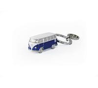 BRISA VW Collection - Volkswagen Enamel 3D Metal Keyring Keychain Accessory Keyholder in T1 Bus Campervan Design (Classic Bus/Blue)