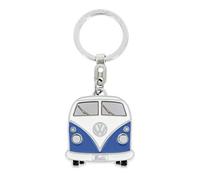 BRISA VW Collection - Volkswagen Enamel Metal Keyring Keychain Accessory Keyholder in T1 Bus Design (Front/Blue)