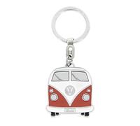 BRISA VW Collection - Volkswagen Enamel Metal Keyring Keychain Accessory Keyholder in T1 Bus Design (Front/Orange)