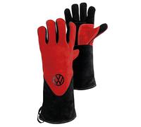 BRISA VW Collection - Volkswagen Grill Gloves Oven Baking BBQ Mittens Heat Resistant T1 Bus (Red & Black)