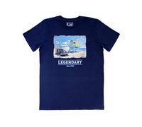 BRISA VW Collection - Volkswagen Hippie Bus T1 Camper Van T-Shirt Unisex with Vintage/Retro Design (L/Beachlife/Blue)