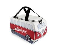 BRISA VW Collection - Volkswagen Insulated Cool-Warm Thermo Picnic Lunch Bag Box for Food in T1 Bus Design (Red & White/25 Liters/6.6 Gallons)