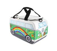BRISA VW Collection Volkswagen Insulated CoolWarm Thermo Picnic Lunch Bag Box for Food in T1 Bus Design (Peace/Green/25 Liters/6.6 Gallons)