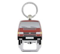 BRISA VW Collection - Volkswagen Keychain Ring Keychain Accessory Keyholder with Bottle Opener in T4 Bus Campervan Design (Red)