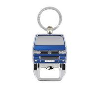 BRISA VW Collection - Volkswagen Keychain Ring Keychain Accessory Keyholder with Bottle Opener in T5 Bus Campervan Design (Blue)