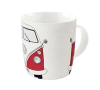 BRISA VW Collection - Volkswagen Large Ceramic Coffee-Tea-Cappuccino Mug Cup in T1 Bus Design (370 ml/12.5 fl oz/Bus Front/Red)