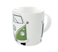 BRISA VW Collection - Volkswagen Large Ceramic Coffee-Tea-Cappuccino Mug Cup in T1 Bus Design (370 ml/12.5 fl oz/Bus Front/Green)