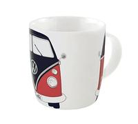 BRISA VW Collection - Volkswagen Large Ceramic Coffee-Tea-Cappuccino Mug Cup in T1 Bus Design (370 ml/12.5 fl oz/Bus Front/Red & Black)