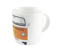 BRISA VW Collection - Volkswagen Large Ceramic Coffee-Tea-Cappuccino Mug Cup in T2 Bus Campervan Design (370 ml/12.5 fl oz/Bus Front/Orange)
