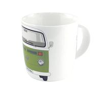 BRISA VW Collection - Volkswagen Large Ceramic Coffee-Tea-Cappuccino Mug Cup in T2 Bus Campervan Design (370 ml/12.5 fl oz/Bus Front/Green)