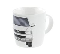 BRISA VW Collection - Volkswagen Large Ceramic Coffee-Tea-Cappuccino Mug Cup in T5 Bus Design (Front/White)