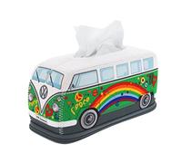 BRISA VW Collection Volkswagen Neoprene Cosmetic Napkin Dispenser Paper Tissue Box for Bathroom in T1 Bus Campervan Design (Peace/Green)
