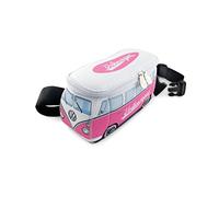 BRISA VW Collection - Volkswagen Neoprene Hip Bag Belly Bag Money Belt Crossbody Bag for Outdoor and Travel in T1 Bus Campervan Design (Pink/White)
