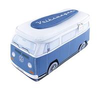 BRISA VW Collection - Volkswagen Neoprene Universal Makeup Cosmetics Toiletry Travel Pharmacy Bag in T2 Bus Design (Blue & White/Large)