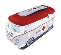 BRISA VW Collection - Volkswagen Neoprene Universal Makeup Cosmetics Toiletry Travel Pharmacy Bag in T1 Bus Design (First Aid/Gray/Large)