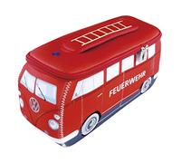 BRISA VW Collection - Volkswagen Neoprene Universal Makeup Cosmetics Toiletry Travel Pharmacy Bag in T1 Bus Design (Firetruck/Red/Large)