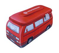 BRISA VW Collection - Volkswagen Neoprene Universal Makeup Cosmetics Toiletry Travel Pharmacy Bag in T3 Bus Vanagon Design (Red/Large)
