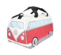 BRISA VW Collection - Volkswagen Retro Sport Shoulder Fitness Bag Duffel in T1 Bus Campervan Shape (Small/Classic Bus/Red & Beige)