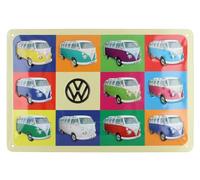 BRISA VW Collection - Volkswagen Retro Tin Sign Vintage Decoration made of Metal in T1 Bus Design (Multicolor)