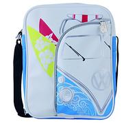 BRISA VW Collection - Volkswagen Retro Vintage Shoulder Travel Bag in T1 Bus Campervan Design (Surf/White)