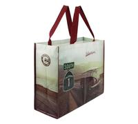 BRISA VW Collection - Volkswagen Reusable Shopping Grocery Bag with T1 Bus Motif (Highway 1, 26 L)