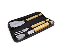 BRISA VW Collection - Volkswagen Stainless Steel Grill Cutlery Set - Tongs, Fork, and Turner in T1 Bus Design (3-Piece with Carrying Case)