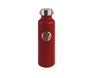 BRISA VW Collection - Volkswagen Stainless Steel Thermo Insulated Drinking Bottle with Lettering & VW Logo (735 ml/24.9 fl oz/VW Logo/Red)