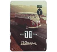 BRISA VW Collection - Volkswagen T1 Bulli Bus Continuous Calendar, Perpetual Calendar for Hanging (37 x 27 x 0.5 cm | 4c Printed Cardboard) (Highway 1/Colourful)