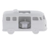 BRISA VW Collection - Volkswagen T1 Campervan Bus Tea Light Candle Holder Ceramic Table Decoration 1:28 (White)