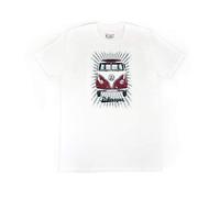 BRISA VW Collection - Volkswagen Unisex Short Sleeve T-Shirt with T1 Bus Campervan Motif in Cotton (Samba Stripes/Red & White/Size L)