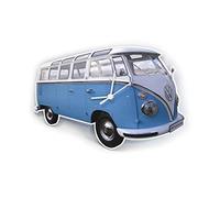 BRISA VW Collection - Volkswagen Wall Workshop Clock Timepiece in T1 Bus Campervan Design (Classic Bus/Blue)