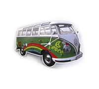 BRISA VW Collection - Volkswagen Wall Workshop Clock Timepiece in T1 Bus Campervan Design (Peace/Multicolor)