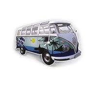 BRISA VW Collection - Volkswagen Wall Workshop Clock Timepiece in T1 Bus Campervan Design (Surf/Blue)