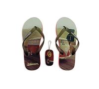 BRISA VW Collection VW T1 Bus Beach Sandals XXL (EU 44/45) - Highway 1/red