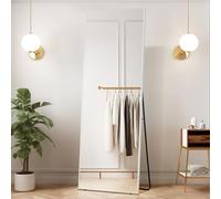 brisafe 180 x 60 cm Full Length Mirror, Large Free Standing Mirrors with Stand, Ultra Light Shatterproof Floor Full Body Mirror Hanging Wall Mounted for Home Gym, Bedroom, Living Room, White