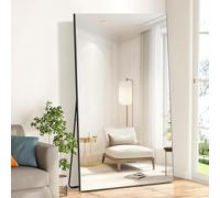 brisafe 180x 100 cm Full Length Mirror, Glassless Full Body Floor Mirrors with Stand, Shatterproof Nano Wall Mirror Standing Hanging or Leaning Against Wall(Black)