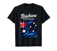 Brisbane Australia - City Flag Travel Kangaroo T-Shirt