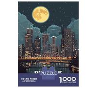 Brisbane Australia Cityscape at Night 1000 Piece Jigsaw Puzzle, Landmark Urban View, 1000 Pieces for Adults, for Travel Lovers, Screen-Free Fun, 38x26cm/1000pcs