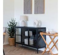 Brisbane Black Metal 3 Door Medium Sideboard - 140cm