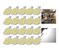 BRISHINE 20PCS 921 Interior LED Light Bulbs for RV, Super Bright 36-SMD Natural White T10 922 912 LED Bulbs for Camper Trailer Motorhome Indoor Ceiling Dome Lights(12V DC)