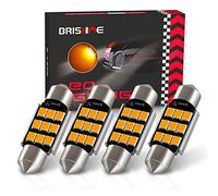 BRISHINE 6418 LED Bulbs, Super Bright Amber Yellow 2835 Chipsets Canbus Error Free 36MM 1.5” Festoon 6411 6461 DE3425 C5W LED Bulbs for Car Interior Dome Map Door Parking Lights(Pack of 4)