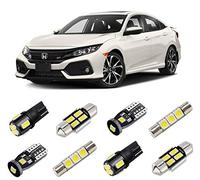 BRISHINE White Interior LED Lights Kit for Honda Civic 2016 2017 2018 2019 2020 2021 Super Bright 6000K Interior LED Light Bulbs Package and Install Tool