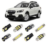 BRISHINE White Interior LED Lights Kit for Subaru Outback 2010 2011 2012 2013 2014 2015 2016 2017 2018 2019 2020 Super Bright 6000K LED Light Bulbs Package +License Plate Lights and Install Tool