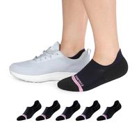 BRISIRA Bamboo Coolmax Trainer Running No Show Socks Women 5 Pack Invisible Anti Blister Breathable Sports Short Ankle Compression Sock for Golf Gym Cycling Tennis with Cushion & Moisture Wicking