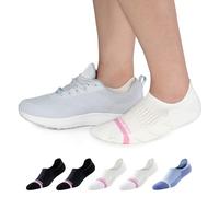 BRISIRA Bamboo Coolmax Trainer Running No Show Socks Women 5 Pack Invisible Anti Blister Breathable Sports Short Ankle Compression Sock for Golf Gym Cycling Tennis with Cushion & Moisture Wicking