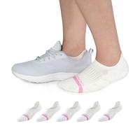 BRISIRA Bamboo Coolmax Trainer Running No Show Socks Women 5 Pack Invisible Anti Blister Breathable Sports Short Ankle Compression Sock for Golf Gym Cycling Tennis with Cushion & Moisture Wicking