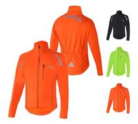Brisk Bike Men's Cycling Jackets Water Resistant Softshell Thermal Cycling Jackets Winter Waterproof Windproof Hi Vis cycling jacket Breathable & Lightweight men women cycling jacket (Orange, M)